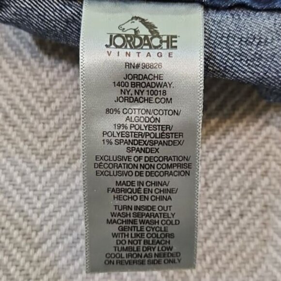 Jordache Denim Overalls Juniors Size S Shortalls Y2K 90's Distressed Blue Cuffs - Picture 9 of 9